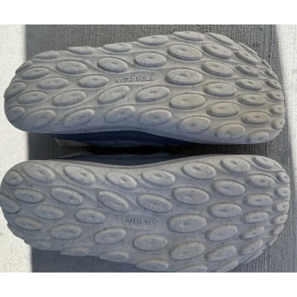 Merrell Hut Moc Women’s 8 Slip On Shoes Blue Quilted Ripstop Camp Loafers